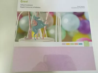 Cricut Glitter Cardstock 12" x 12" Pastel Sample 10-Sheets 5 Colors New - Image 1 of 4