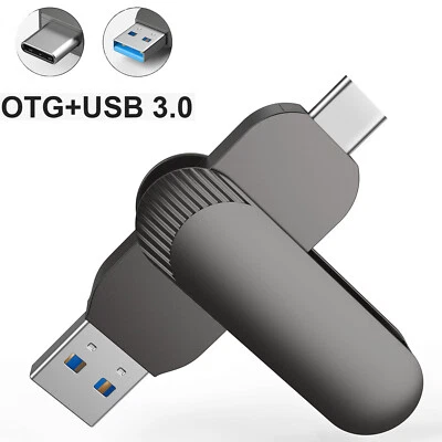 32GB Flash Drive Dual 2-in-1 OTG Type C 3.0 Metal Rugged Swivel Thumb Drives - Image 1 of 4