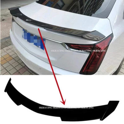 For Cadillac CT6 2016-2018 Gloss Black FRP Rear Trunk Spoiler Lip Wing Bodykit - Imagem 1 de 4