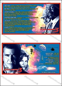 Data East Lethal Weapon 1992 Cartes Instructions Flipper Pinball Cards FR / EN 1 - Afbeelding 1 van 8