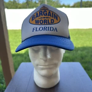 Vintage Trucker Hat Cap Adult Unisex Adjustable Blue Snapback Florida Bargain W - Picture 1 of 8