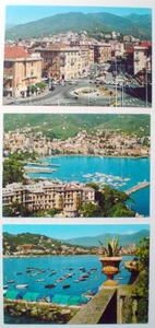 LOTE DE 3 POSTALES VINTAGE SIN USAR, ITALIA, RAPALLO ** 3 CARTES POSTALES D'ITALIE - Imagen 1 de 3