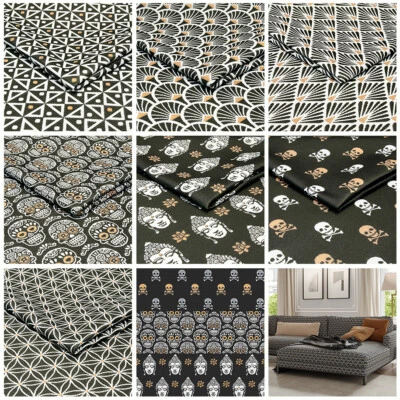 STOFFSHOP Polsterstoff Dekostoff Geometrisches Muster Möbelstoff Modern Meterware