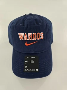 Nike Virginia UVA Wahoos Club Cap New Adult M/L New Blue Adult Hat Unstructured - Picture 1 of 4