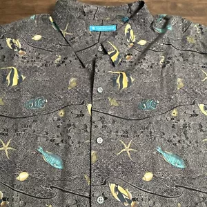 Tori Richard Honolulu Mens Hawaiian Shirt Sz 5XB Big Fish Ocean All Over Print - Picture 1 of 7