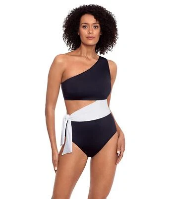 Lauren Ralph Lauren Bel Air Sólidos Recorte Un Hombro Una Pieza Negro Talla 8 Foto 1 de 2