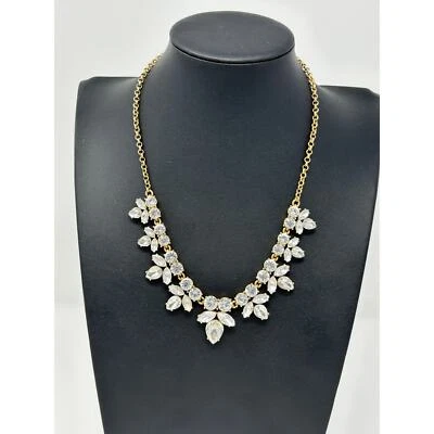 Collar J Crew tono dorado llamativo con piedras transparentes  Foto 1 de 4