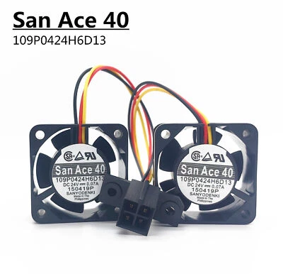 Sanyo Fanuc Equipment Dedicated Typewriter Dual Fan 109P0424H6D13 24V 0.07A 4020 - Image 1 of 4