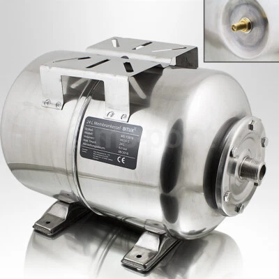 Membrankessel Druckbehälter Druckkessel Hauswasserwerk Edelstahl 24L BITUXX - Bild 1 von 4