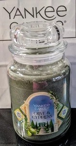 Yankee Candle Lg Jar 22 oz Olive & Cypress a Fresh & Clean Fragrance Single Wick - Picture 1 of 7