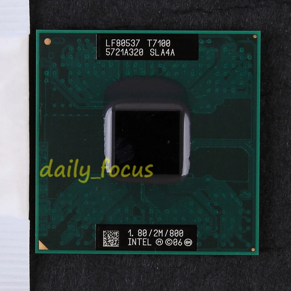 For Intel Core 2 Duo T7100 SLA4A 1.8 GHz LF80537GG0332M CPU Processor 800 MHz - Image 1 of 2