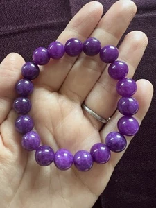 10mm Natural Purple Sugilite Round Gemstone Beads Bracelet Inner Diameter ≈ 55mm - Picture 1 of 9
