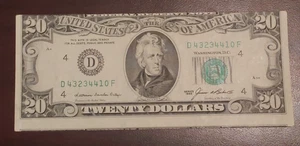 1985 $20 Bill ERROR - Noticeable Misaligned Cutting Error - Wide Top Margin! - Picture 1 of 6