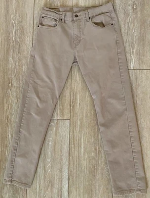 Levis 502 Regular Tapered Leg Stretch Jeans Tan Light Brown Tag 32x32 Fit 31x29 - Image 1 of 4