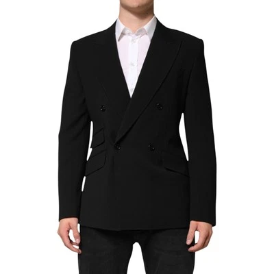 Blazer DOLCE & GABBANA Negro SICILIA Abrigo Doble Pecho IT50/US40/L 2900usd Foto 1 de 4