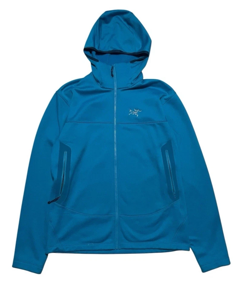 Arcteryx Jacket Mens M Blue Arenite Hoodie Fleece Lined Softshell Ski Hiking - Image 1 of 4