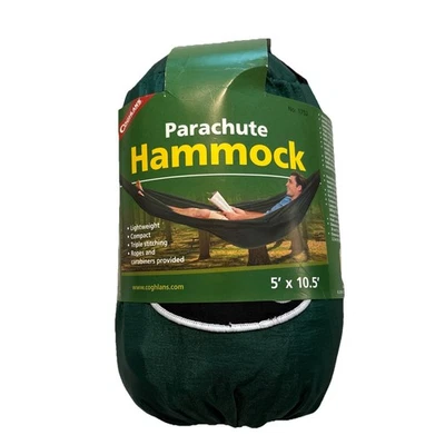 Coghlans Paracaídas Hamaca Individual 10.5’ X 5’, Cuerdas Mosquetones Incluidos, ¡Nuevo! Foto 1 de 3