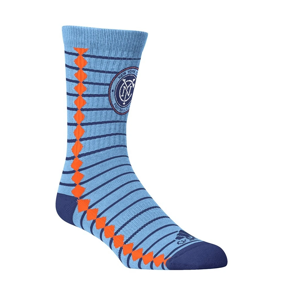 New York City FC Adidas MLS Men's Team Blue Performance Crew Socks - Image 1 of 1