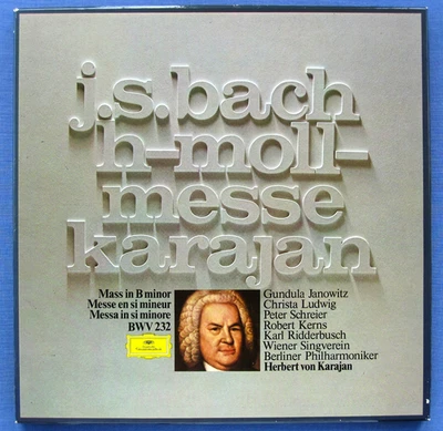 BACH Mass in B Minor (H-Moll) KARAJAN JANOWITZ 3-LP Box DGG 2740 112 Germany EX - Image 1 of 4