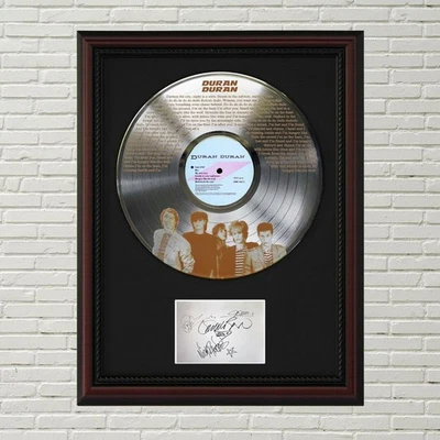 Duran Duran - Hungry Like the Wolf Silver LP Framed Signature Card Display - Image 1 of 4