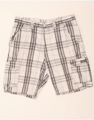 Bermuda cargo masculina WRANGLER W36 grande xadrez branca algodão CR03 - Imagem 1 de 3