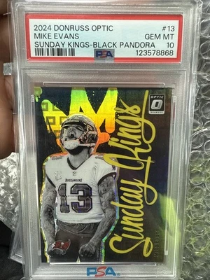 MIKE EVANS 2024 DONRUSS OPTIC SUNDAY KINGS BLACK PANDORA BUC /25 Jersey Number - Image 1 of 3