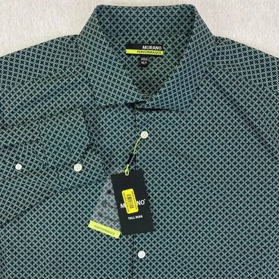 Camisa Murano Para Hombres XLT Verde Rendimiento Absorbe Humedad Botones F45WMA00457 Foto 1 de 4