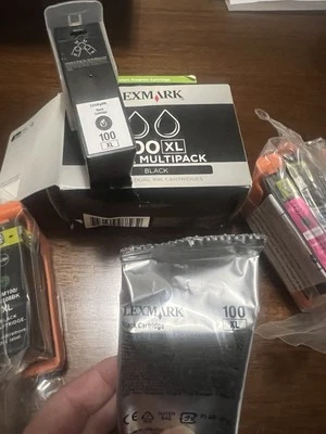 LEXMARK Ink: 3 100 XL Black, 1 Cyan/Yellow/Magenta Cartridges Unknown Exp Date - Image 1 of 4