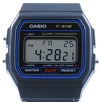 [Nuevo] Casio F-91W-1JH Negro Luz Hombre Reloj Digital Estándar - Imagen 1 de 4