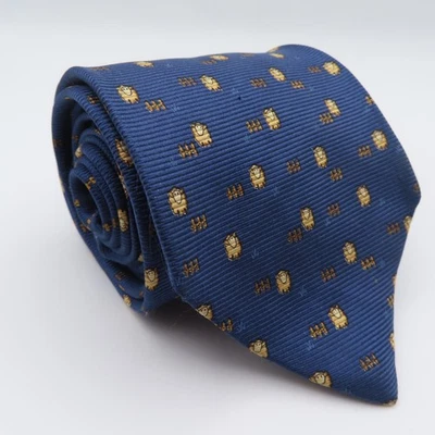 Valla Battistoni Barneys Corbata Azul Seda Oveja 3.5" Ancho 61" Largo Italia REPARACIÓN Foto 1 de 4