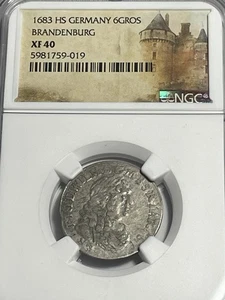 Germany - Brandenburg 6 Groschen 1683 HS Friedrich Wilhelm NGC XF40 - Picture 1 of 4