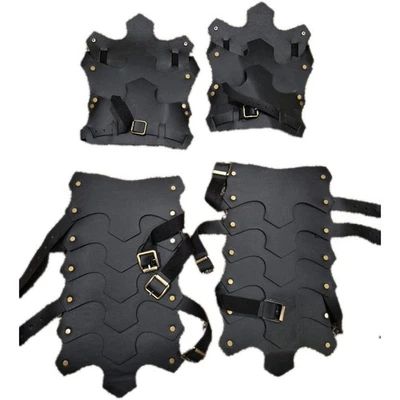 Fantasia Cos Play Medival ou Romana Conjunto de Armadura para Pernas e Braços - Imagem 1 de 4