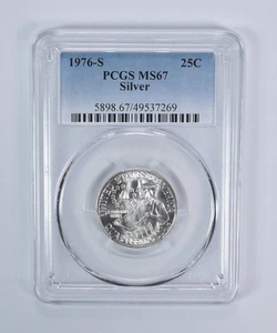 1976-S Washington Quarter Silver MS67 PCGS Blue Label *5000 - Picture 1 of 5