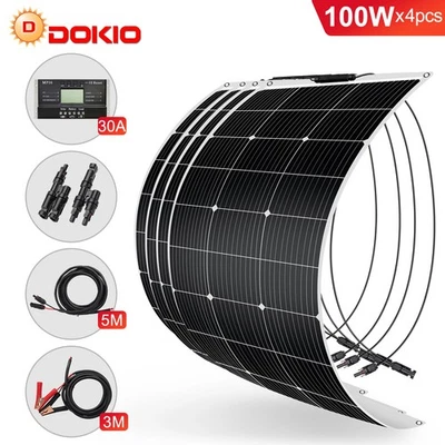 Dokio 200W 400W Flexible Solar Panel Kit Photovoltaic Set for Balcony RV Caravan - Image 1 of 4
