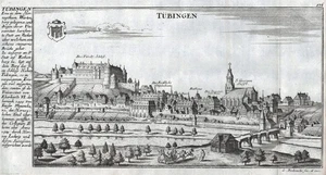 Tubinga vista general Baden-Württemberg Bodenehr grabado en cobre 1720 - Imagen 1 de 1