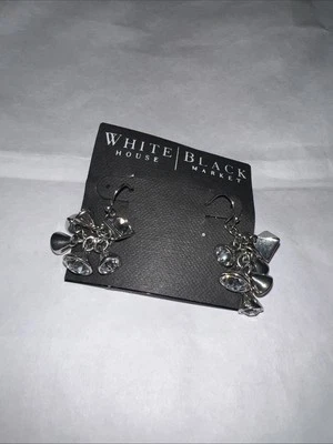 Pendientes de plata del mercado negro de la Casa Blanca colgantes estrás nuevos Bling circonita cúbica Foto 1 de 4