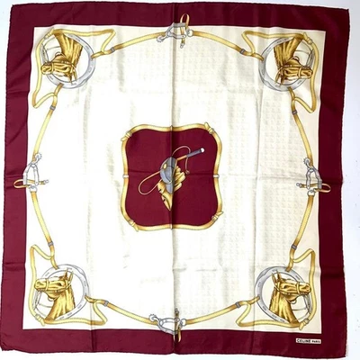 Bufanda Celine Silk 87cm Burdeos L Foto 1 de 4