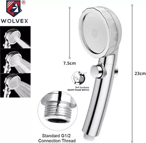 Shower Head, Universal Handheld Shower Head with Adjustable ON/Off Button - Picture 1 of 12