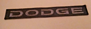 DODGE PATCH RECTANGULAR GRAY BACKGROUND LETTERING VINTAGE CAR TRUCK USED. - Picture 1 of 4