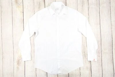 CALVIN KLEIN CK STRIPE WHITE MEDIUM STEEL REGULAR BUTTON FRONT SHIRT MENS DEFECT - Image 1 of 4