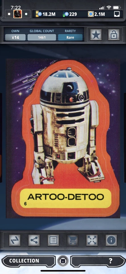 Topps Star Wars Digital Card Trader R2-D2 1977 Series 1 Sticker Award - Image 1 of 1