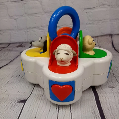 RARE Shari Lewis Lamb Chop & Friends Pop-up Baby Toy Vintage Spin/twirl toy Cover