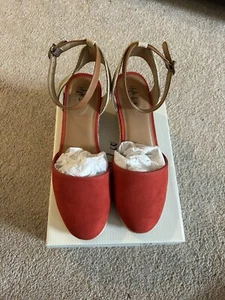 EUC Style & Co. Red Wedge Espadrille Sandal Shoe Sz. 8 WIDE - Picture 1 of 8