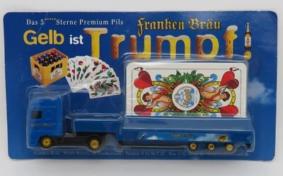 GRELL HÜMMER HO 1/87 CAMION DAF 95 XF TRUCK BEER FRANKEN BRÄU+ JEU DE CARTE BOX - Photo 1/4