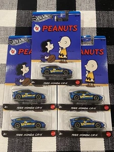 2024 Hot Wheels Peanuts 85 Honda CRX Lot Of 5 Silver Card Series - Picture 1 of 1