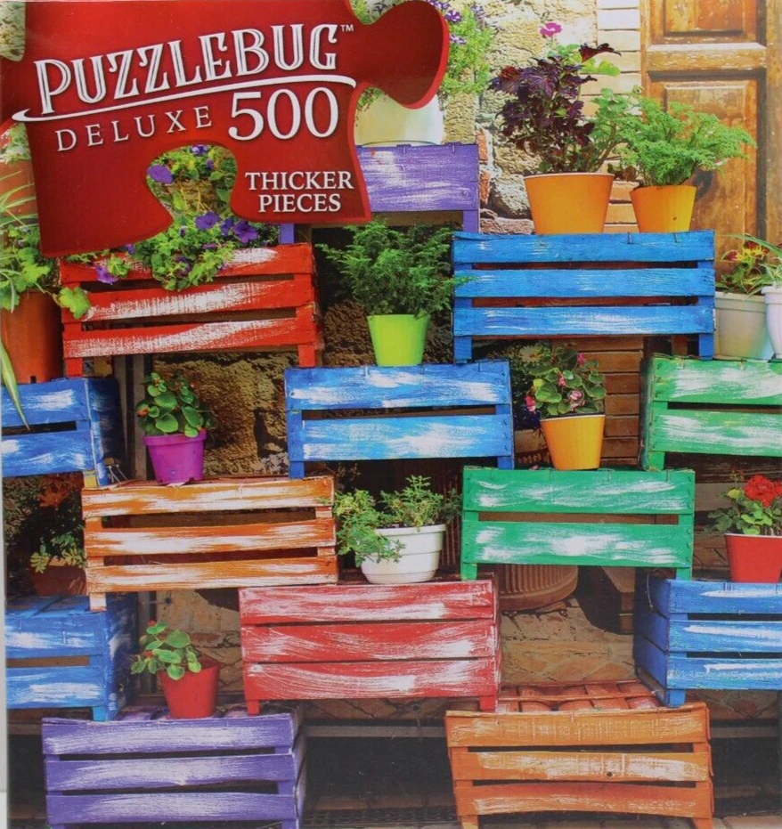 Puzzlebug deluxe 500 piece puzzle good luck charms at the market COMPLETE fun