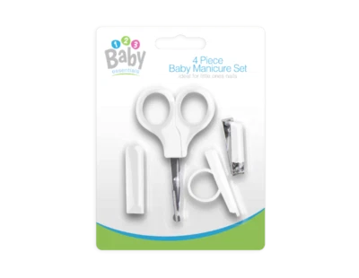 1 2 3 BABY 4 Pc BABY CHILDREN MANICURE SET NAIL CLIPPERS SAFETY SCISSOR TODDLER 0+ Months