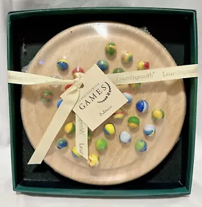 LearningSmith Games Wooden Solitaire with 33 Glass Marbles NEW SEALED - Picture 1 of 2