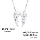 Collier pendentif ailes d'ange creuses femmes chaîne en acier inoxydable bijoux