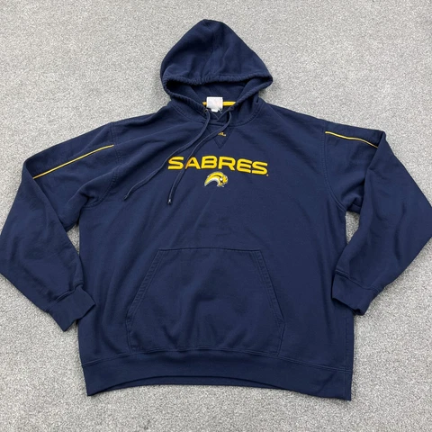 Buffalo Sabres Hoodie Men XL Blue Pullover Hooded Sweatshirt Sweater Adult * Cover